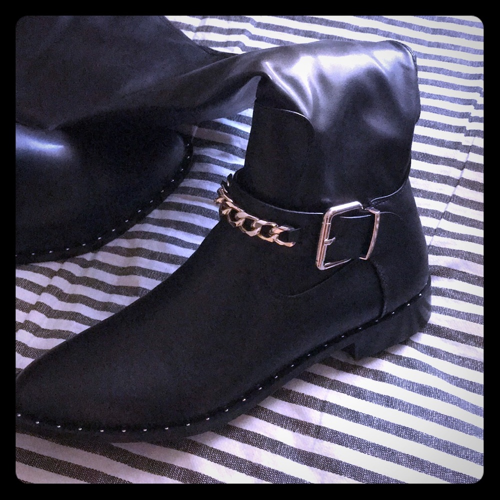 Leather boots by Zara over the knee